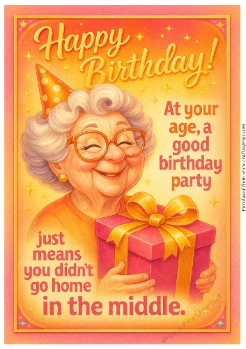 DD FUNNY FEMALE BIRTHDAY A4 66