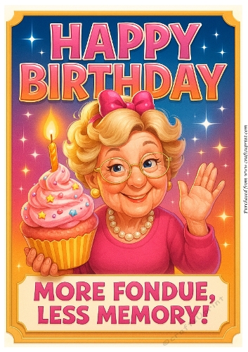 DD FUNNY FEMALE BIRTHDAY A4 67