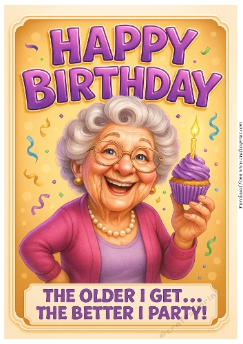 DD FUNNY FEMALE BIRTHDAY A4 68