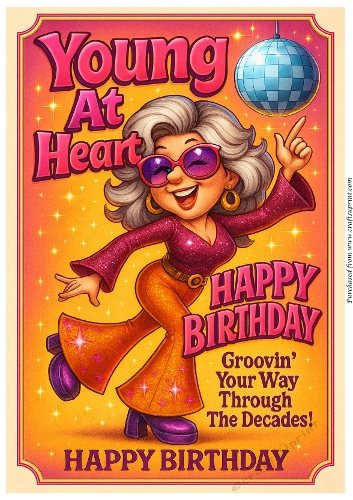 DD FUNNY FEMALE BIRTHDAY A4 70