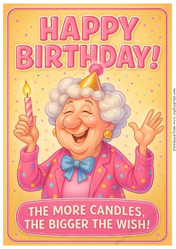 DD FUNNY FEMALE BIRTHDAY A4 73