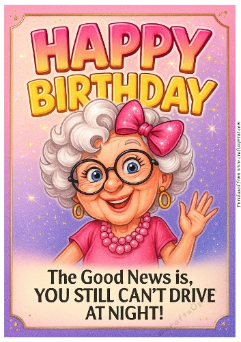 DD FUNNY FEMALE BIRTHDAY A4 74
