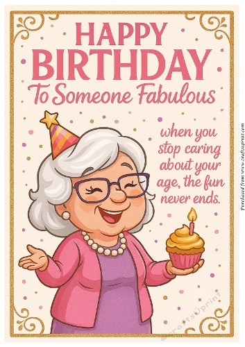 DD FUNNY FEMALE BIRTHDAY A4 75