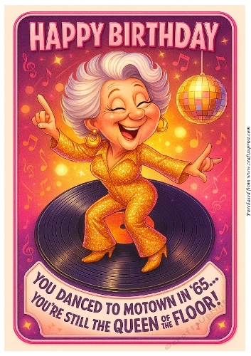 DD FUNNY FEMALE BIRTHDAY A4 76