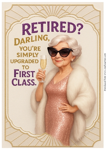 DD FUNNY FEMALE RETIREMENT A4 12