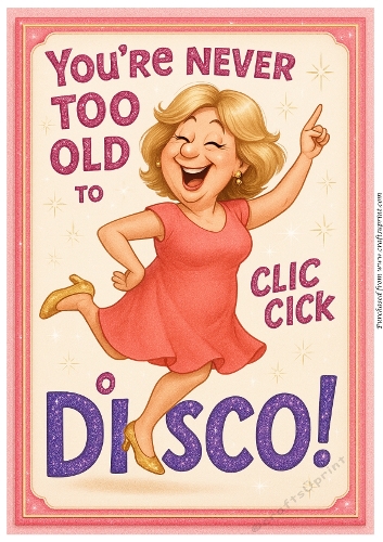 DD DISCO FUNNY FEMALE BIRTHDAY A4 11