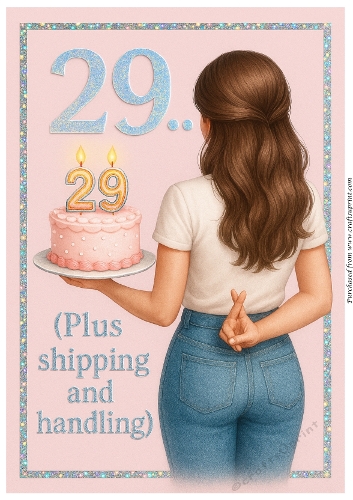 DD FUNNY FEMALE BIRTHDAY A4 88