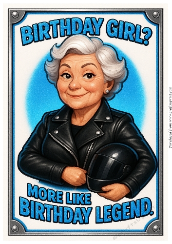 DD FUNNY FEMALE BIRTHDAY A4 102