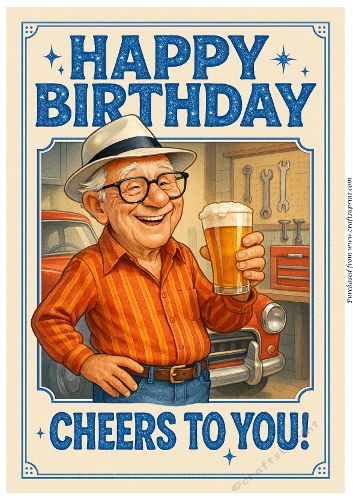 DD FUNNY MALE BIRTHDAY A4 22