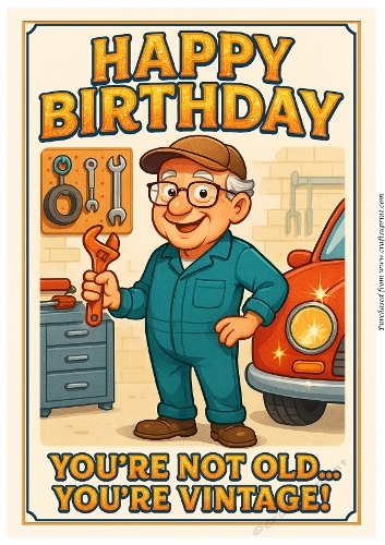 DD FUNNY MALE BIRTHDAY A4 23