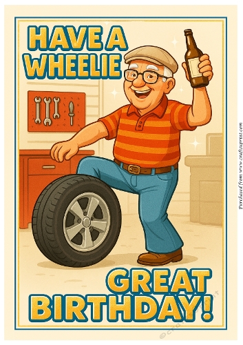 DD FUNNY MALE BIRTHDAY A4 24