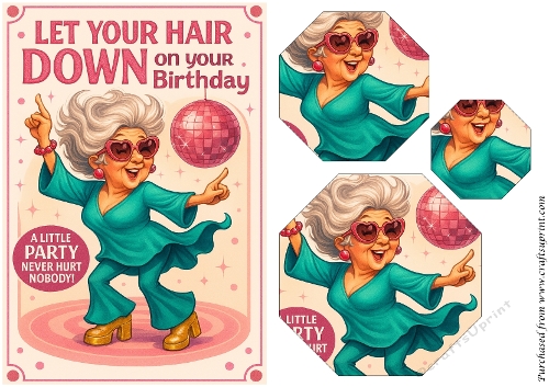 DD FUNNY FEMALE BIRTHDAY OCTAGON PYRAMID 34