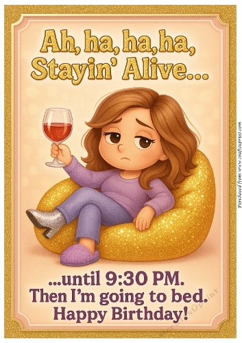 DD DISCO FUNNY FEMALE BIRTHDAY - STAYIN ALIVE