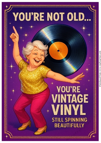 DD DISCO FUNNY FEMALE BIRTHDAY A4 21