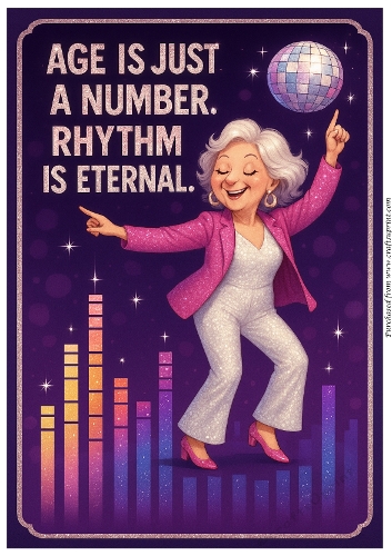 DD DISCO FUNNY FEMALE BIRTHDAY A4 22