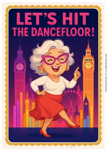 DD DISCO FUNNY FEMALE BIRTHDAY A4 24