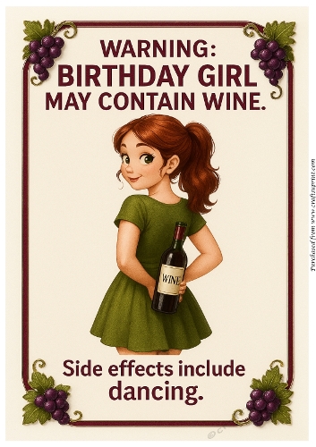 DD FUNNY FEMALE BIRTHDAY A4 103