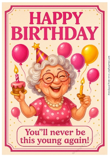 DD FUNNY FEMALE BIRTHDAY A4 112