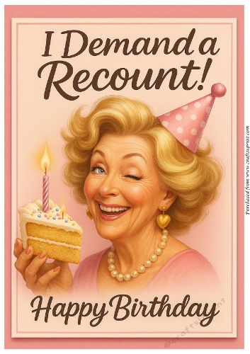 DD FUNNY FEMALE BIRTHDAY A4 115