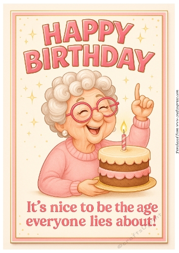 DD FUNNY FEMALE BIRTHDAY A4 119