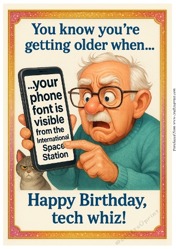 DD FUNNY SENIOR MALE BIRTHDAY A4 1