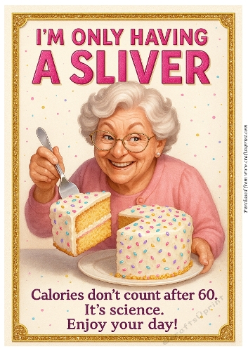 DD FUNNY SENIOR FEMALE BIRTHDAY A4 4