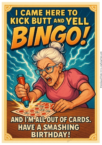DD FUNNY SENIOR FEMALE BIRTHDAY A4 8
