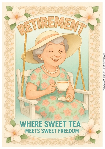 DD FUNNY FEMALE RETIREMENT A4 25