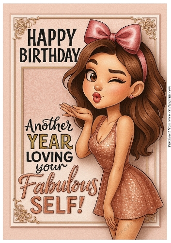 DD FUNNY FEMALE BIRTHDAY A4 124