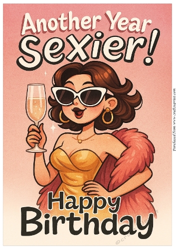 DD FUNNY FEMALE BIRTHDAY A4 126