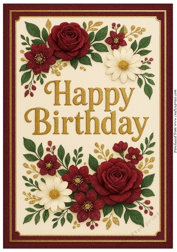 DD – FLORAL BIRTHDAY A4 4