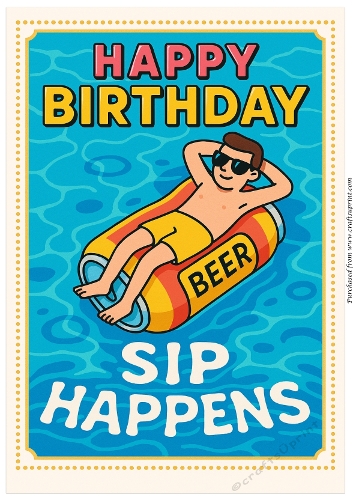 DD FUNNY MALE BIRTHDAY A4 31