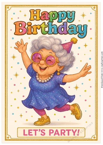 DD DISCO FUNNY FEMALE BIRTHDAY A4 27