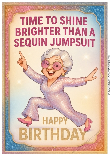 DD DISCO FUNNY FEMALE BIRTHDAY A4 28