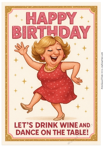 DD DISCO FUNNY FEMALE BIRTHDAY A4 32