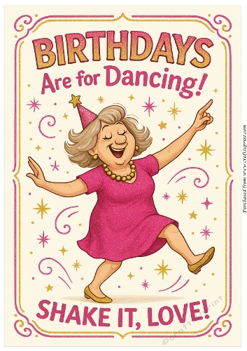 DD DISCO FUNNY FEMALE BIRTHDAY A4 33