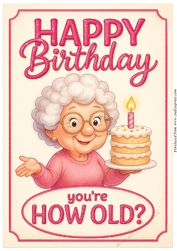 DD FUNNY FEMALE BIRTHDAY A4 129