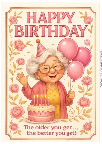 DD FUNNY FEMALE BIRTHDAY A4 131