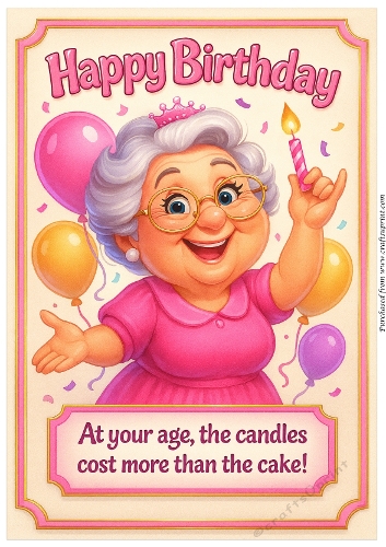 DD FUNNY FEMALE BIRTHDAY A4 133