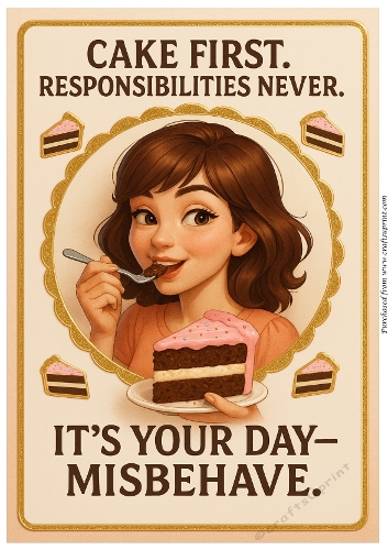 DD FUNNY FEMALE BIRTHDAY A4 134