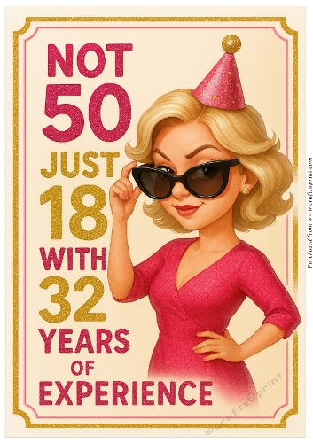 DD FUNNY FEMALE BIRTHDAY 50TH A4 1