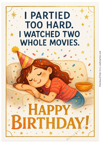DD FUNNY FEMALE BIRTHDAY A4 142