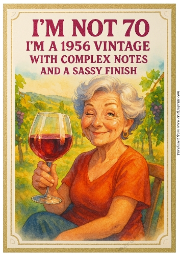 DD FUNNY FEMALE BIRTHDAY 70TH A4 2