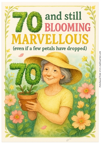 DD FUNNY FEMALE BIRTHDAY 70TH A4 6