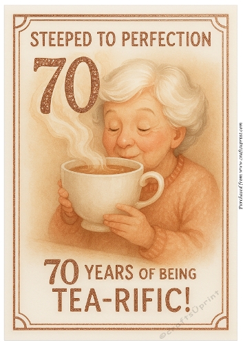DD FUNNY FEMALE BIRTHDAY 70TH A4 8
