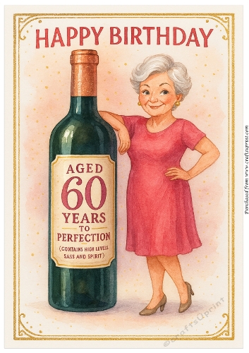 DD FUNNY FEMALE BIRTHDAY 60TH A4 1