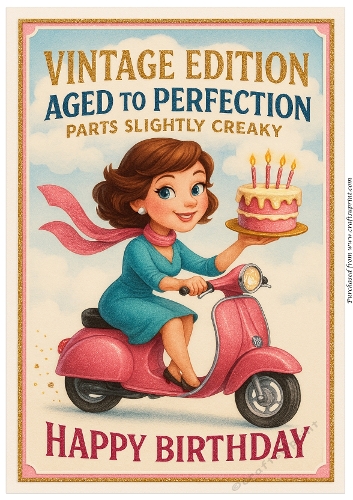 DD FUNNY FEMALE BIRTHDAY 50TH A4 3