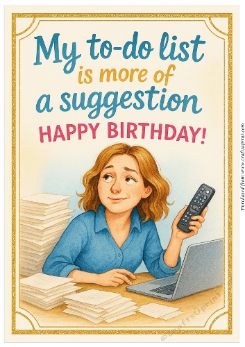 DD FUNNY FEMALE BIRTHDAY A4 150