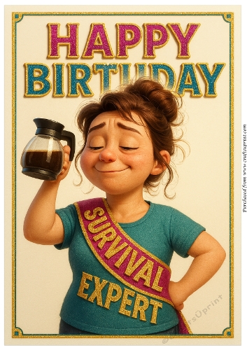 DD FUNNY FEMALE BIRTHDAY A4 153