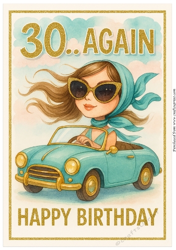 DD FUNNY FEMALE BIRTHDAY A4 154